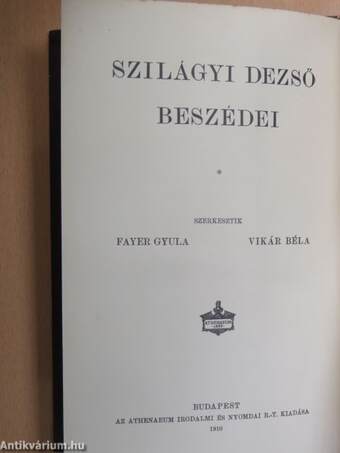 Szilágyi Dezső beszédei III.