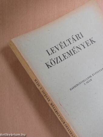 Levéltári közlemények XXXVIII/1-2.