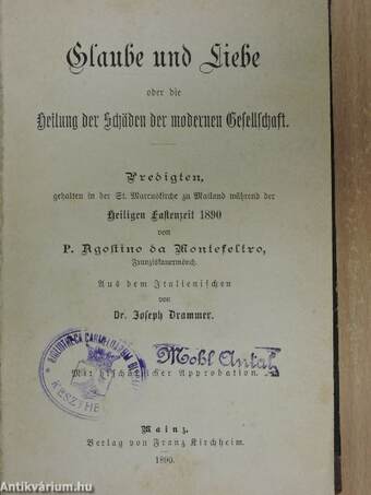 Glaube und Liebe oder die Heilung der Schäden der modernen Gesellschaft/Socialer Katechismus/Katechismus der Katholischen Religion (gótbetűs)