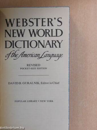 Webster's New World Dictionary of the American Language