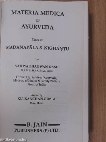 Materia Medica of Ayurveda