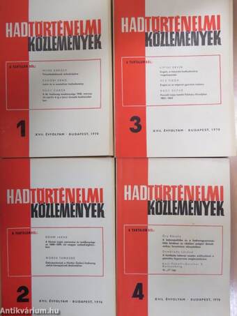 Hadtörténelmi Közlemények 1970/1-4.