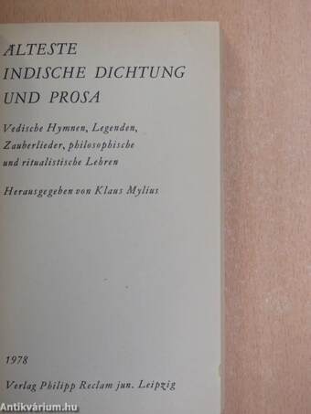 Älteste indische dichtung und prosa