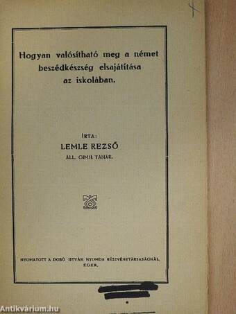 Hogyan valósítható meg a német beszédkészség elsajátítása az iskolában