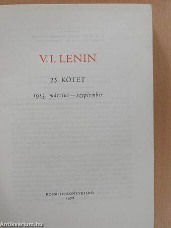 V. I. Lenin összes művei 23.