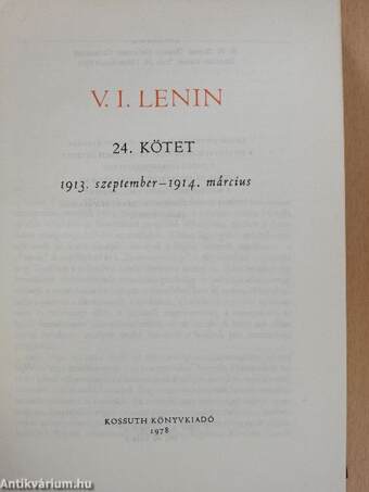 V. I. Lenin összes művei 24.