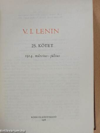 V. I. Lenin összes művei 25.