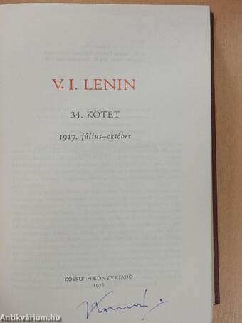 V. I. Lenin összes művei 34.