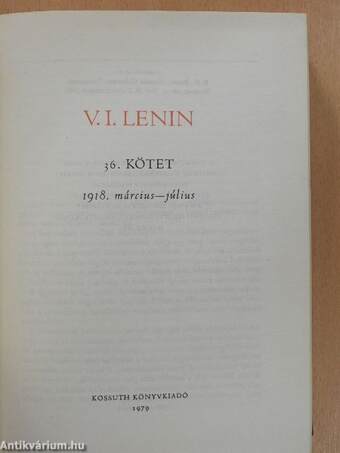 V. I. Lenin összes művei 36.