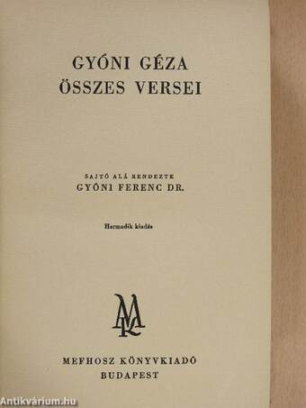 Gyóni Géza összes versei