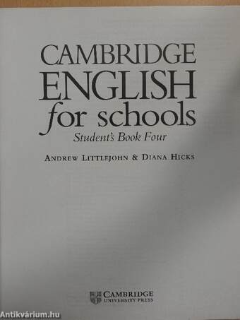 Cambridge English for Schools - Student's Book Four/Workbook Four