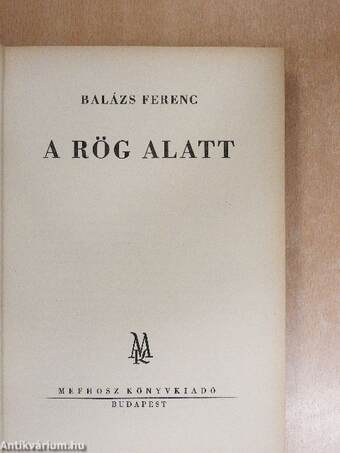 A rög alatt