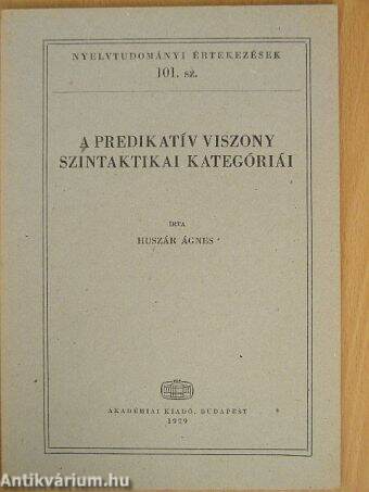 A predikatív viszony szintaktikai kategóriái