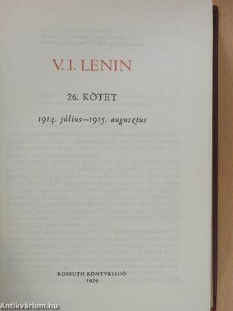 V. I. Lenin összes művei 26.