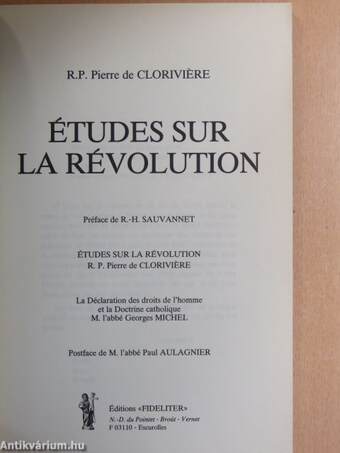 Études sur la révolution