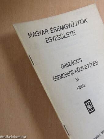 Magyar Éremgyűjtők Egyesülete Országos éremcsere közvetítés 1983/3