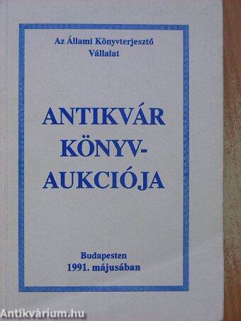 Antikvár könyv aukció - Budapest, 1991. május