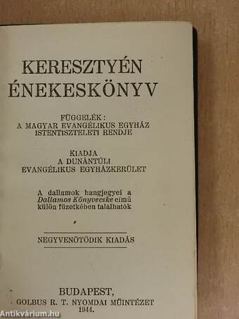 Keresztyén énekeskönyv