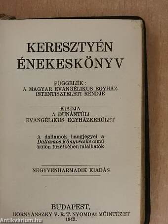 Keresztyén énekeskönyv