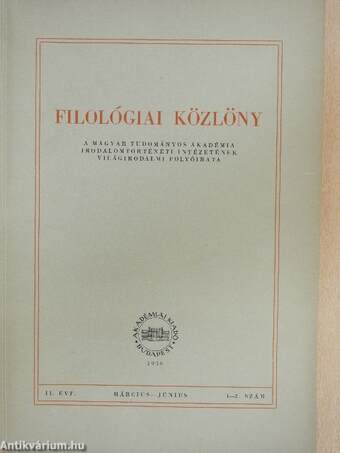 Filológiai Közlöny 1956/1-4.