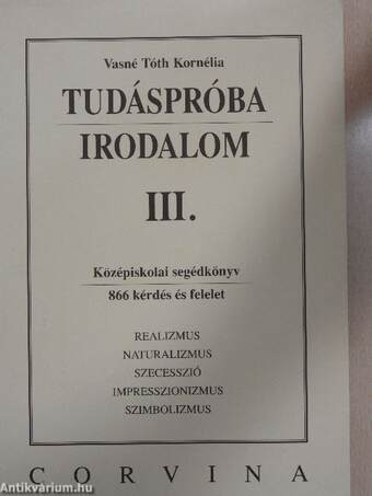 Tudáspróba - Irodalom III.