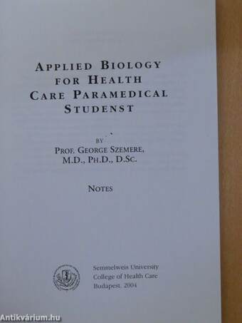 Applied Biology for Health Care Paramedical Students