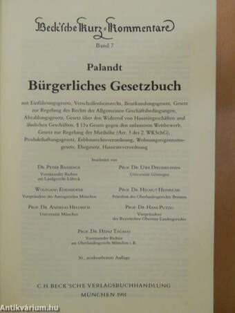 Palandt Bürgerliches Gesetzbuch