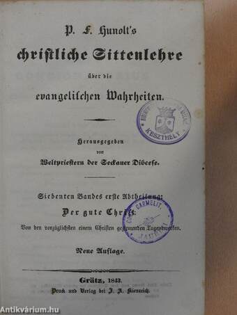 Christliche Sittenlehre über die evangelischen Wahrheiten VII/1. (gótbetűs) (töredék)