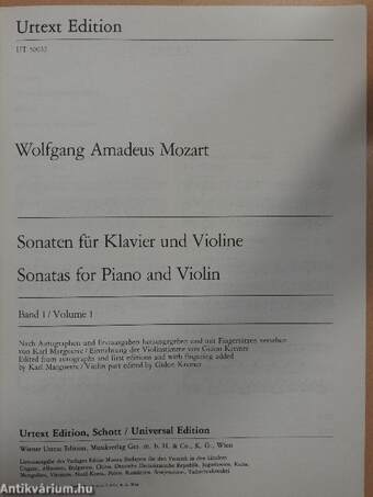 Wolfgang Amadeus Mozart-Sonaten für Klavier und Violine/Sonatas for Piano and Violin Band 1