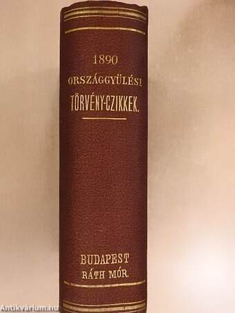 1890-ik évi országgyülési törvényczikkek