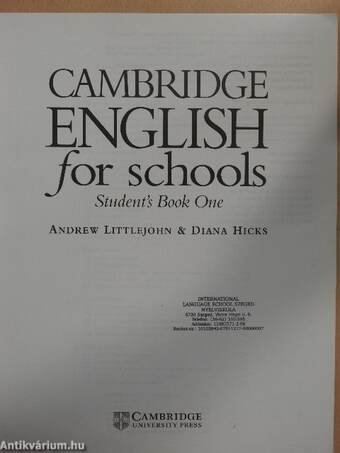 Cambridge English for Schools - Student's Book One