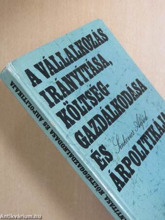 A vállalkozás irányítása, költséggazdálkodása és árpolitikája