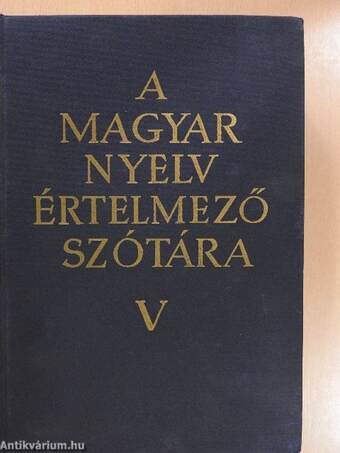 A magyar nyelv értelmező szótára V. (töredék)