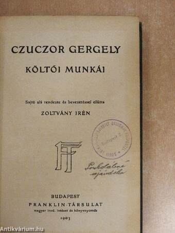 Czuczor Gergely költői munkái