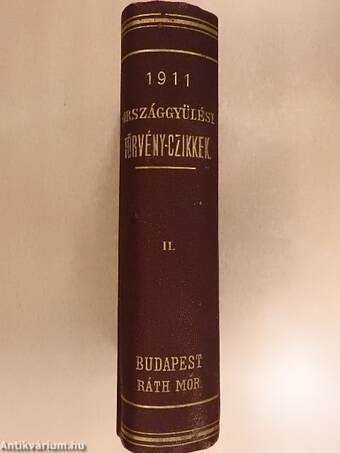 1911-ik évi országgyülési törvényczikkek II. (töredék)