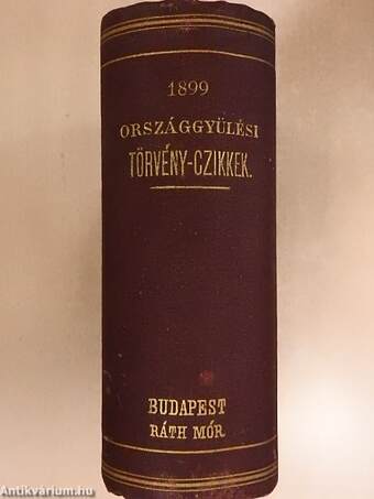 1899-ik évi országgyülési törvényczikkek