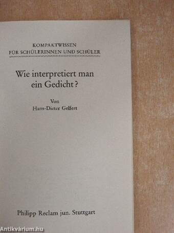 Wie interpretiert man ein Gedicht?