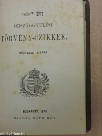 1865/7-ik évi országgyülési törvény-czikkek/1868-ik évi országgyülési törvény-czikkek