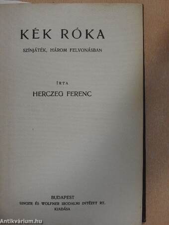 Kék Róka/Sirokkó/A kivándorló