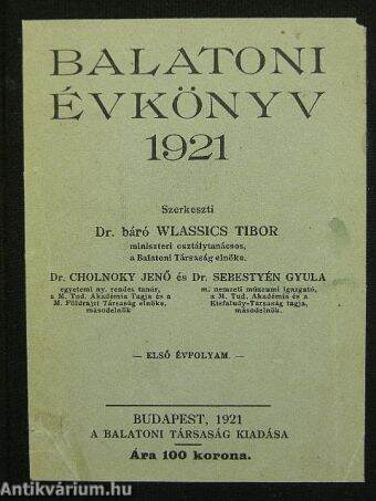 Balatoni Évkönyv 1921