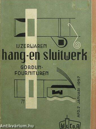 Ijzerwaren, hang -en sluitwerk gordijn-fournituren januari 1957.