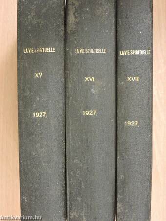 La Vie Spirituelle 1927. (nem teljes évfolyam) I-III.