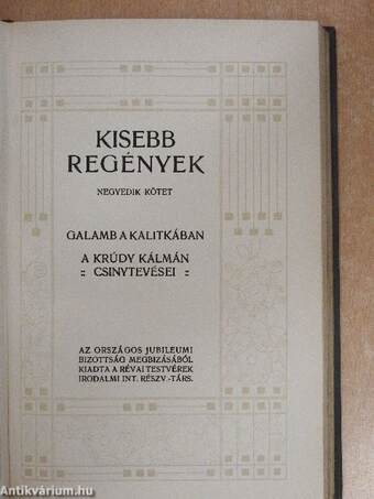 Kisebb regények III-IV.