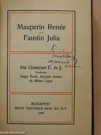 Mauperin Renée/Faustin Julia