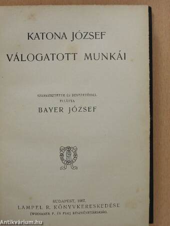 Katona József válogatott munkái