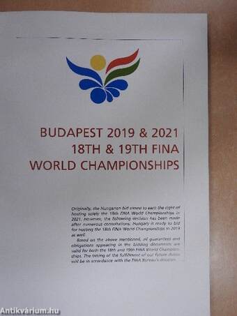 Budapest 2019 & 2021 18th & 19th FINA World Championships 