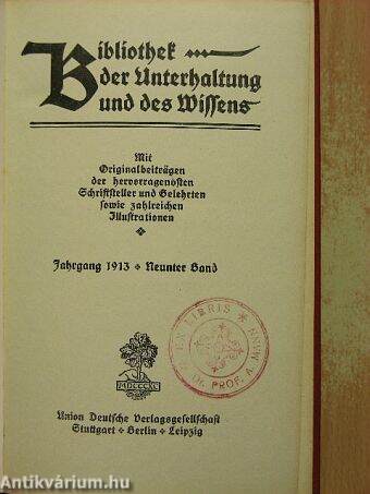 Bibliothek der Unterhaltung und des Wissens 1913/9. (gótbetűs)