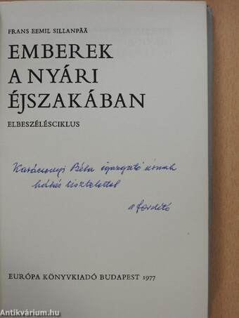 Emberek a nyári éjszakában (dedikált példány)