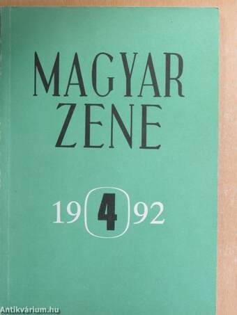 Magyar Zene 1992/4.