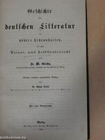 Geschichte der deutschen Litteratur (gótbetűs)